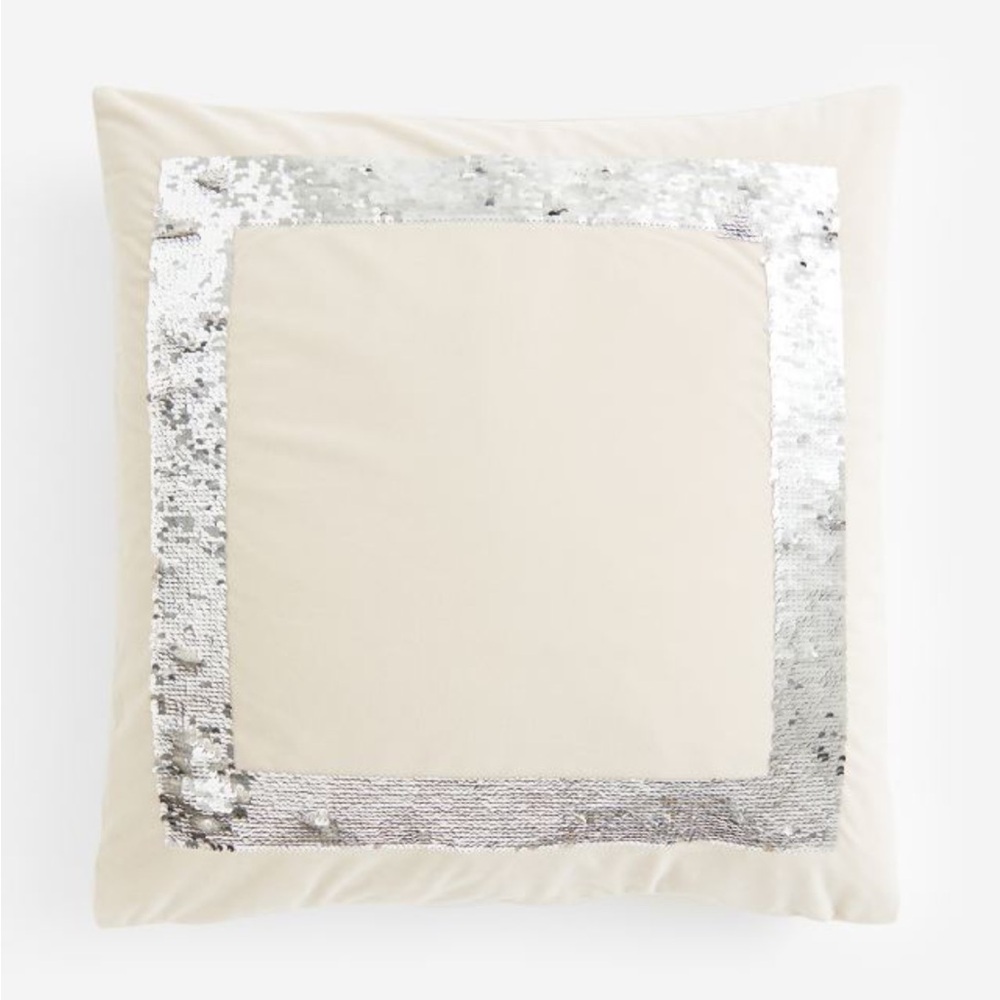 NIB H&M Cushion Cover - beige and silver - 20x20